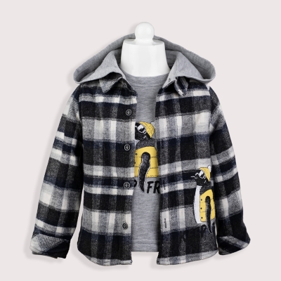 ERKEK 2-5 YAŞ PENGUEN BASKILI GÖMLEK SWEAT TAKIM