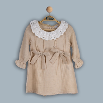 KIZ 2-5 YAŞ YAKASI FIRFIRLI ELBİSE