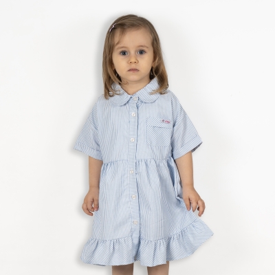 KK KIZ DÜŞÜK KOL CEPLİ ELBİSE