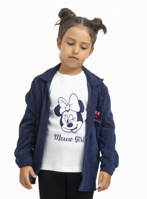 KIZ 6-9 YAŞ KALIN FİTİL ÖN ARKA BASKILI KIZ GÖMLEK