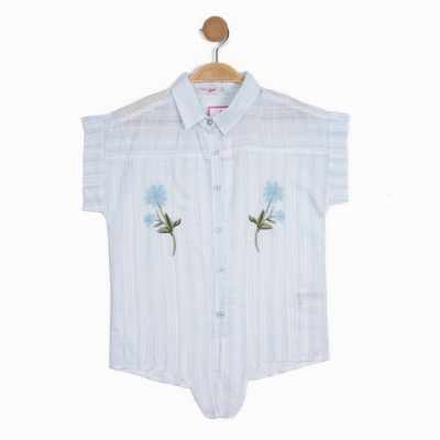 K/K KIZ GÜL NAKIŞLI BAĞLAMALI BLUZ