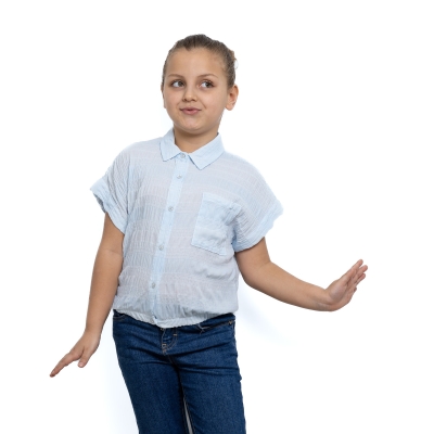 K/K KIZ ETEĞİ LASTİKLİ GÖMLEK