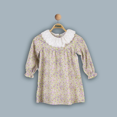 KIZ 2-5 YAŞ YAKASI FIRFIRLI ELBİSE