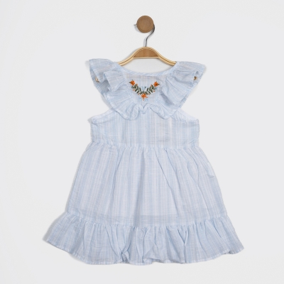 K/K KIZ CLASSİC LOOK ÇİZGİLİ ELBİSE