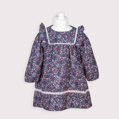 KIZ 6-9 YAŞ ROBADAN BÜZGÜLÜ ELBİSE