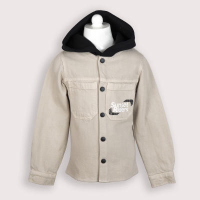 ERKEK 6-9 YAŞ KAPŞONLU BASKI DETAYLI GÖMLEK