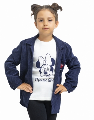 KIZ 2-5 YAŞ KALIN FİTİL ÖN ARKA BASKILI KIZ GÖMLEK TAKIM