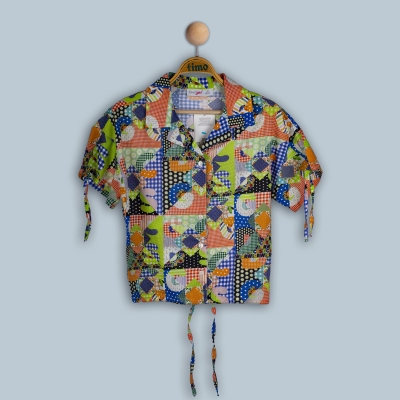 KIZ 10-13 YAŞ PATCHWORK GÖMLEK