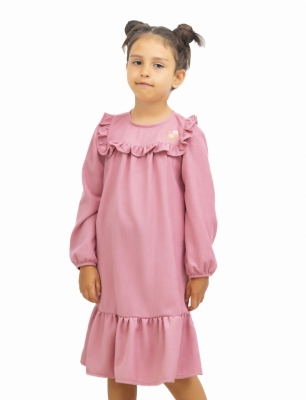 KIZ 6-9 YAŞ ŞÖNİL FIRFIRLI KIZ ELBİSE