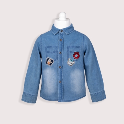 ERKEK 2-5 YAŞ BASKETBALL NAKIŞLI KOT GÖMLEK